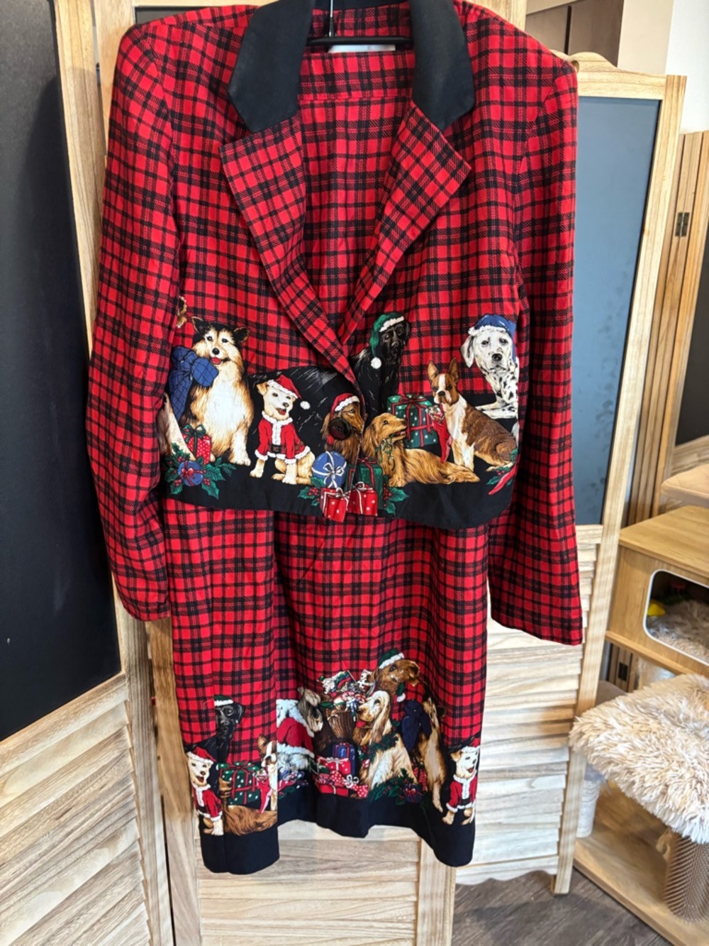 Sharon Young Red and Black Plaid Two-Piece Set